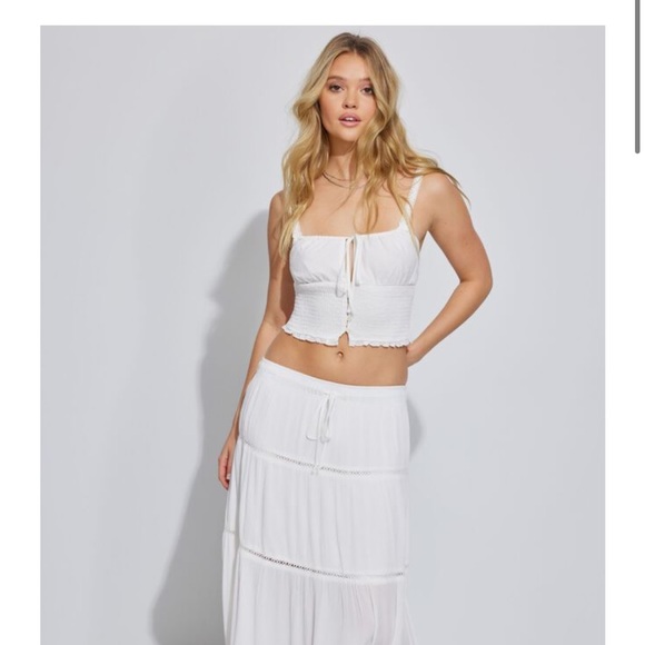 Garage White Smocked Cami Top - Picture 3 of 4